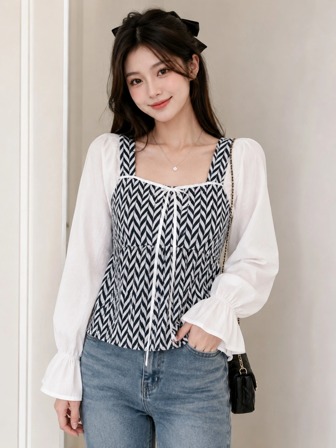 Korean Style Peplum Top