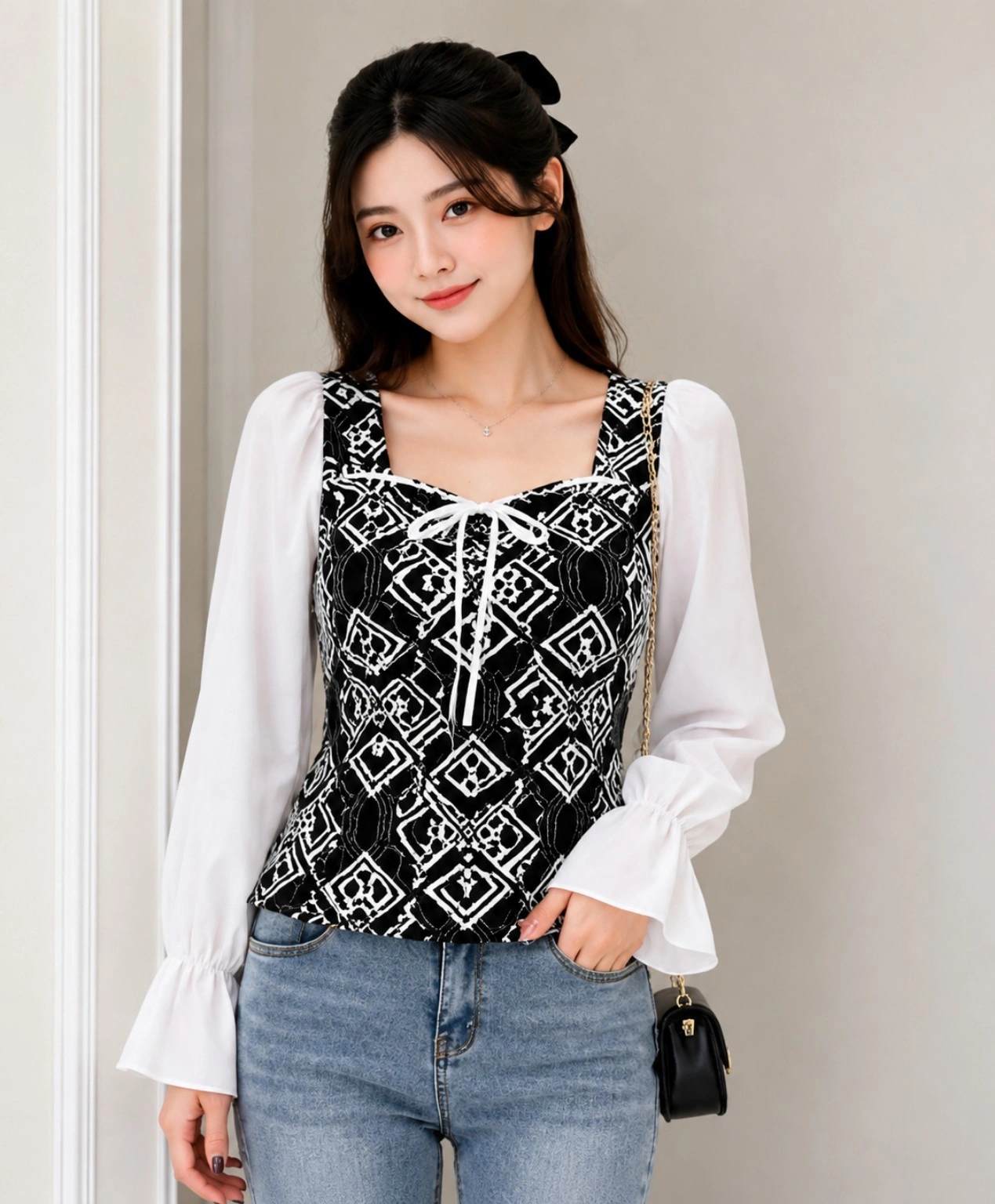 Korean Style Peplum Top