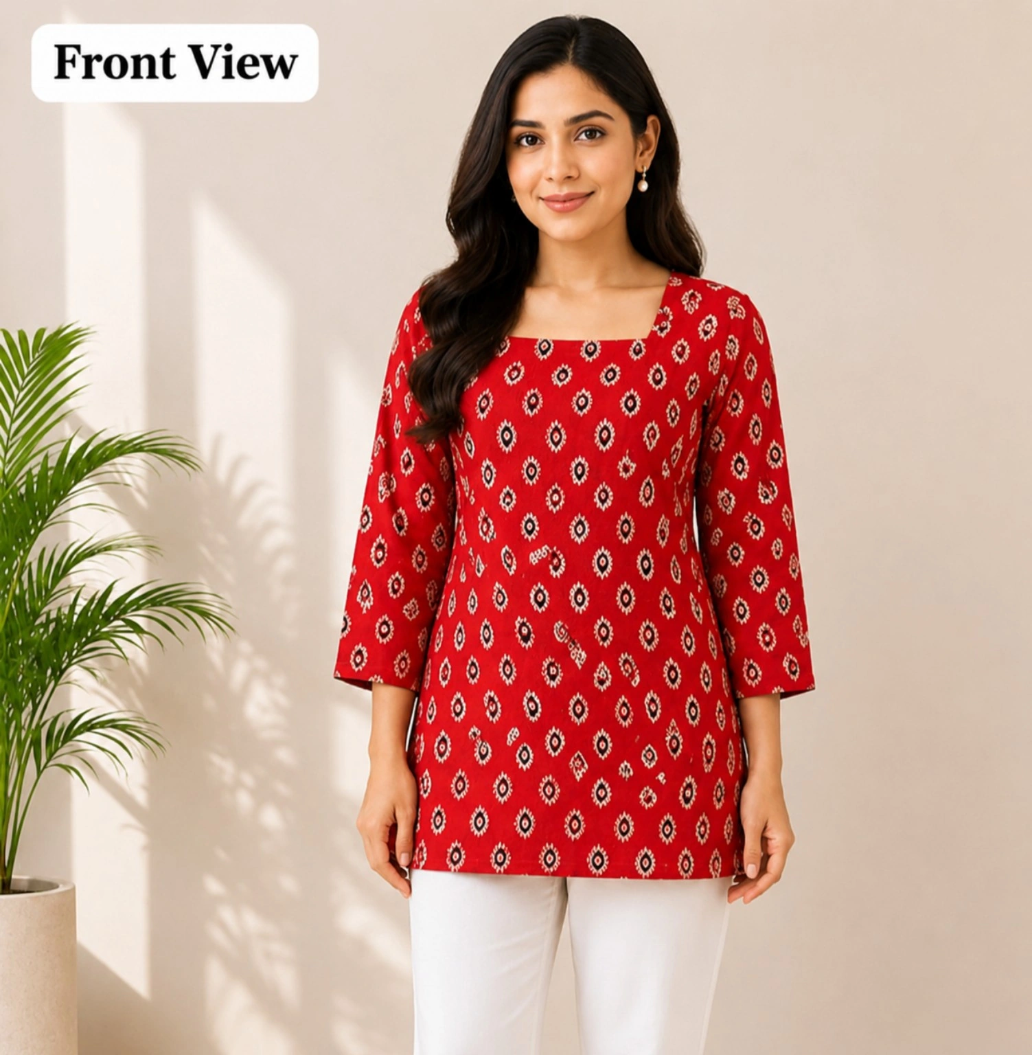 Classic Red Short Kurti
