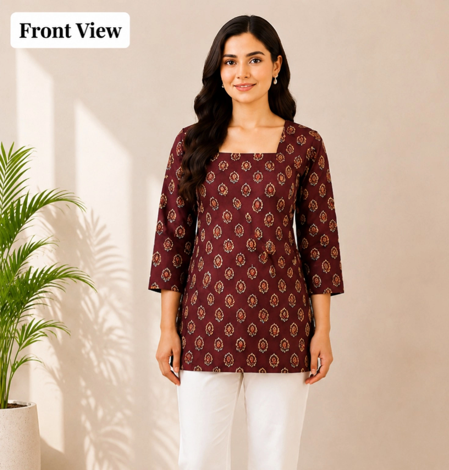 Royal Maroon Short Kurti
