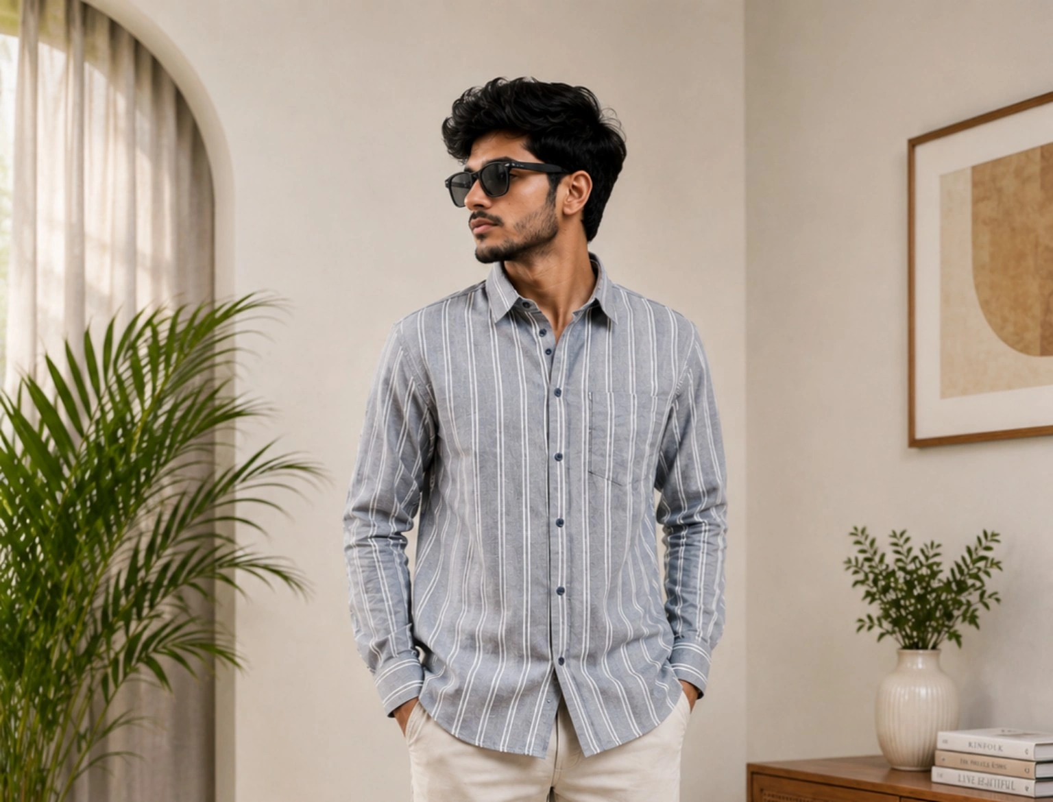 Grey Pinstripe Shirt