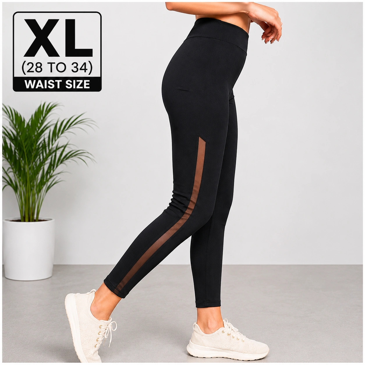Side Mesh Active Yoga Pant (Black)